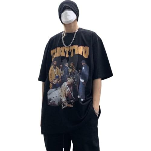 Trend ins high street tide brand t-shirt men and women Europe and the United States large size loose half-sleeve clothes