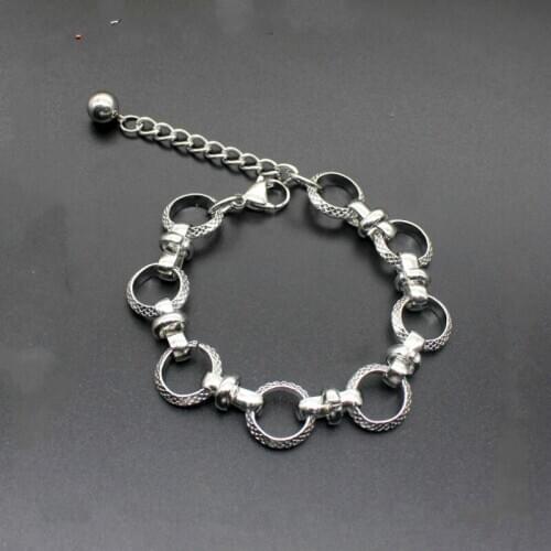 Top Quality Men Bracelet Bangle 316L Stainless Steel Carving Jewelry Vintage Punk Charms Round Bracelets & Bangle 18-23cm