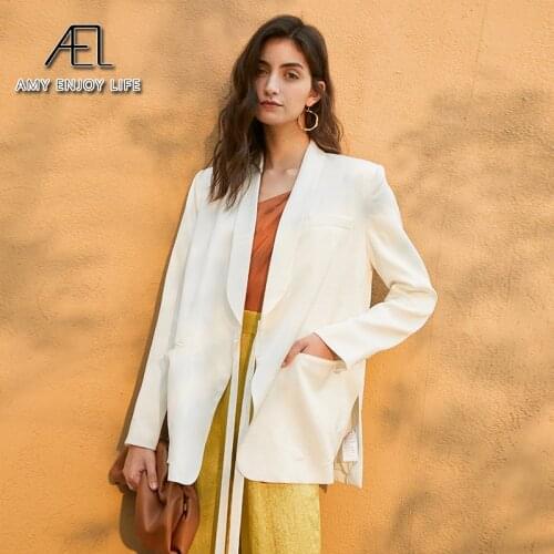 AEL white casual blazer women loose lace up fashion outwear 2020 womens clothing new