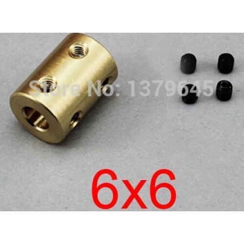 6mm to 6mm 6x6 rigid coupling CNC Motor Copper Coupling brass Coupler, model ship model airplane Motor connector