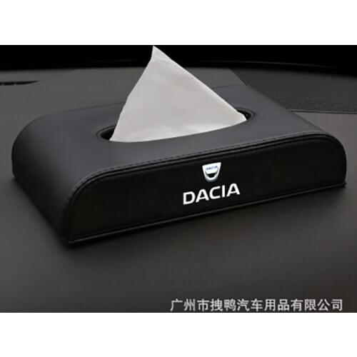 1 Pcs New Car Style PU Quality Tissue Box For Dacia Duster Logan MCV Sandero Stepway Dokker Lodgy Accessories Styling