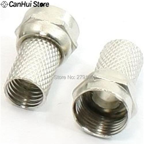 10pcs RG6 F Plug Connector Silver Waterproof Satellite Sky Virgin TV Aerial Cable Screw Twist Coax Fit For RG6 Coaxial Cable