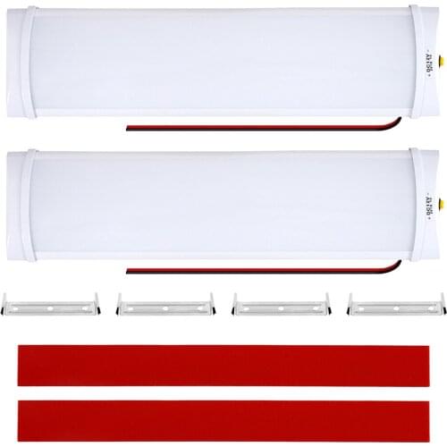 2pcs 12V Car Interior LED Lighting Roof Lamp Work Light Bar PVC Board LED Lamp Beads Car Truck Auto Lighting Accessories