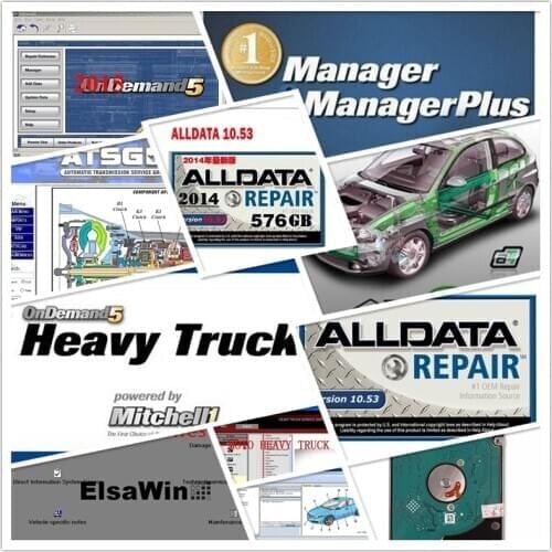 2021 hot Alldata Software All data 10.53+mi..hell onde..nd 2015+ElsaWin+Vivid+atsg 24 in 1tb HDD USB3.0 with installation video