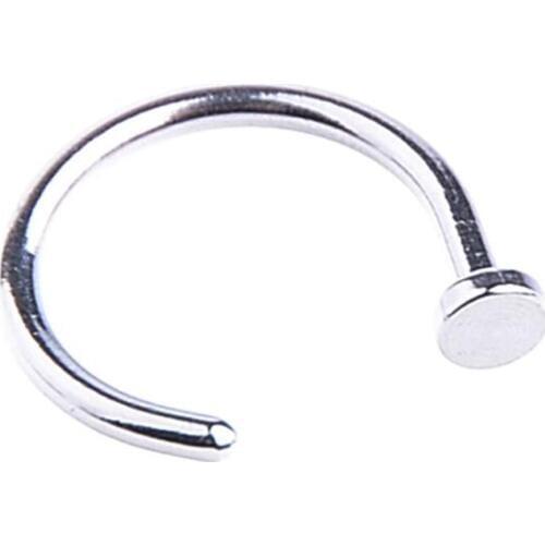 5Pcs New Surgical Steel Nose Hoop Ring Piercing Jewelry Solid Silver Color Sexy Body Jewelry Nose Clip Stud Ring