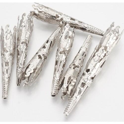 500pcs Iron Metal Bead Cone Red Copper Golden Silver Color Nickel Free Filigree for Jewelry Making DIY Findings