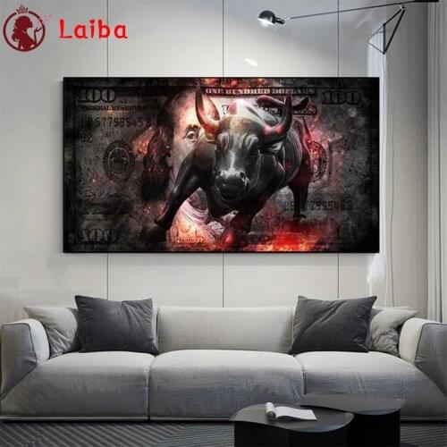 DIY Diamond Painting Big size pop art, bull dollar Diamond Mosaic Full Drill Square round stones Cross Stitch Handmade Hobby