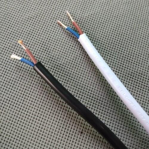 White/ black color 2*0.75mm2 PVC insulation +PVC jacket electric cord vintage pendant lamp cable power cord lighting fittings