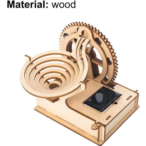 Wooden Puzzle DIY Assembly Solar Powered Handcraft 3D Educational Model Toys Kids Gift Home Decor Desktop Ornaments