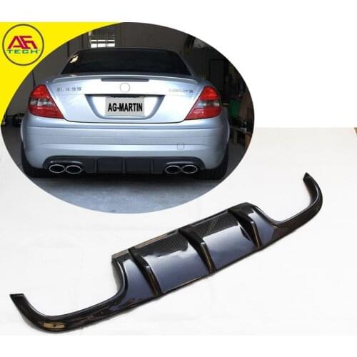 Carbon fiber rear bumper lip chin rear diffusor auto back bumper cover diffuser for Mercedes-Benz SLK class R171 R172
