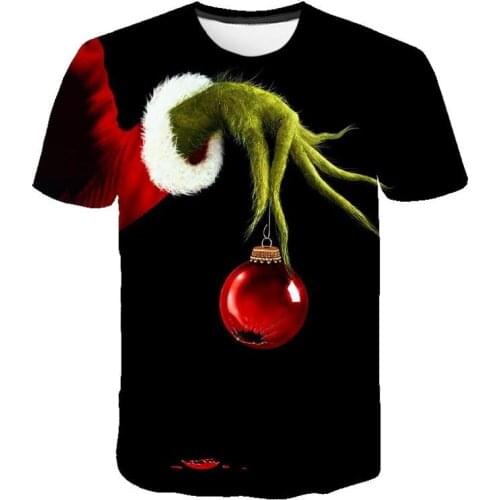 New green grinch Men/women T-shirt 3D Print Casual Tops Streetwear O-Neck T Shirts Cartoon harajuku Short sleeve black shirt