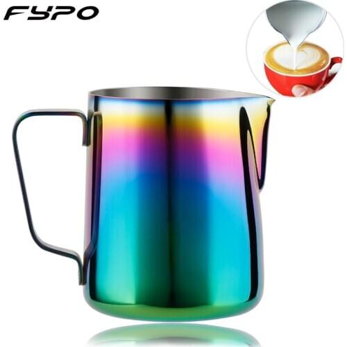 Fypo 350ml Stainless Steel Espresso Cup Milk Frother Coffee Cup Coffee Mug Cappuccino Cream Milk Foam Mug Milk Frothing Jug