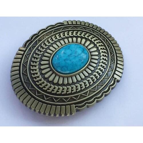 Hot Sale Vintage Turquoise Cowboy Belt buckle Western Beryl Stone Jean Buckle