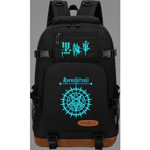 New Cute Luminous Anime Black Butler Boys Girls Kids School Book Bags Women Bagpack Teenagers Canvas Men Laptop Travel Backpack
