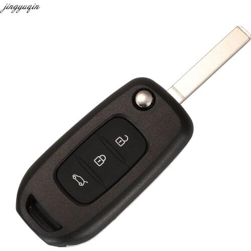 Jingyuqin 10pcs Flip Remote Car Key Housing VA2 For Renault Duster Correga Megana Landscape 2014 3 Buttons Fob Case Replacement
