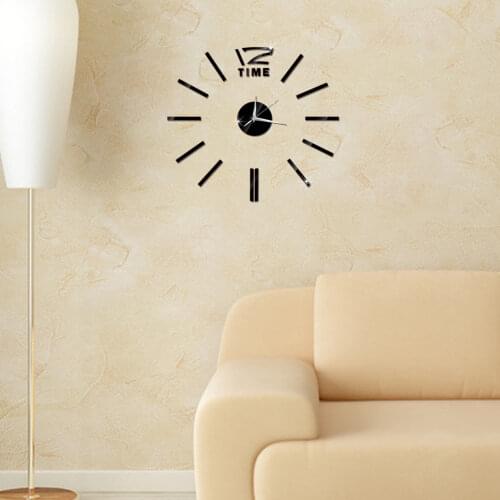 Fashion Clock Watch 3D Wall Clocks Horloge DIY Acrylic Mirror Sticker reloj de pared Home Decor LivingRoom Quartz Needle New
