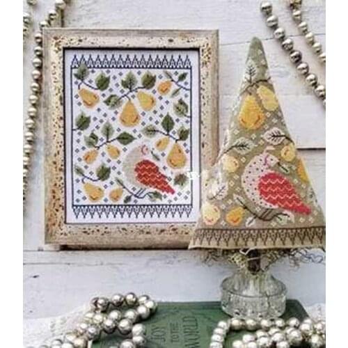 Pear and big red bird 28-34 Cross Stitch Set DIY Kit Embroidery Needlework Craft Packages Cotton Fabric Floss