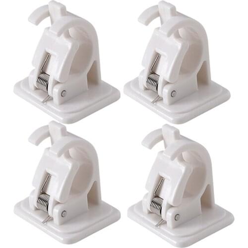 4Pcs Wall Mounted Fishing Rod Racks Storage Clips Clamps Holder Rack Organizer For Walls Wooden Boards Ceramic Tiles