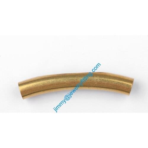 2013 New Jewelry findings Raw Brass opened Bent Tubing tube spacer tube beads for bracelet 7*41mm