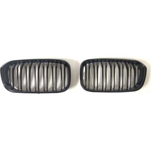 Car Front Kidney Grill Grille Twin Bar For BMW F20 F21 1 Series 2015-2018 1 Pair