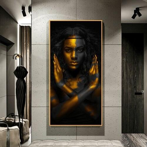 African Black Woman Portrait Canvas Art Posters Paintings on The Wall Modern Art Posters and Prints Home Wall Cuadros Pictures