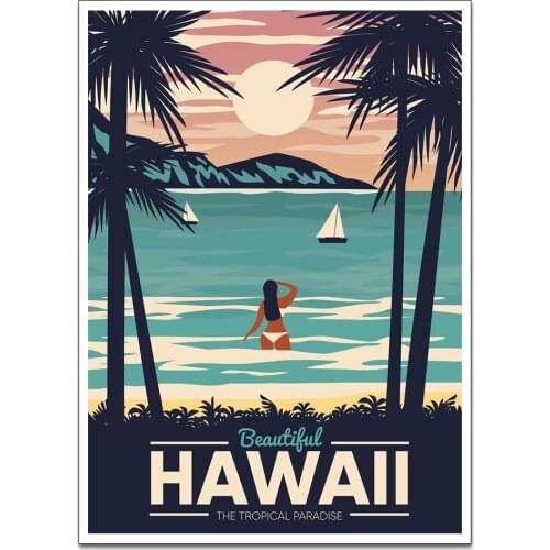Canvas Print Hawaii Beach Poster Decorative Picture Modern Wall Art Paintings Home Decor No Frame