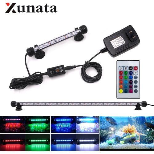 RGB Waterproof LED Aquarium Lights Fish Tank Light Bar White Submersible Underwater Clip Lamp Aquatic Decor US/EU/UK