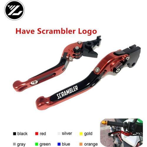 Have Scrambler Logo For DUCATI Scrambler 2015 2016 Motorcycle Folding Extendable Brake Clutch Levers Motorbike Brakes