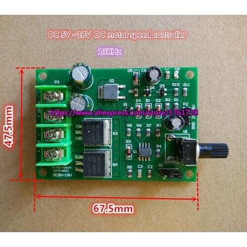 Brand new 68*48mm speed controller DC5V-18V 15A large power PWM for micro DC motor potentiometer