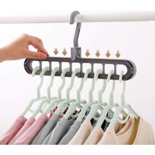 Clothes hanger closet organizer Space Saving Hanger Multi-port clothing rack Plastic Scarf cabide Storage hangers for clothes