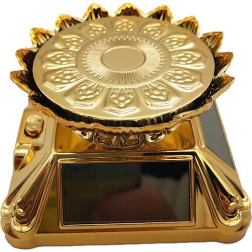 Solar Power 360 Rotary Spinning Display Stand Holder Turntable Plate Golden