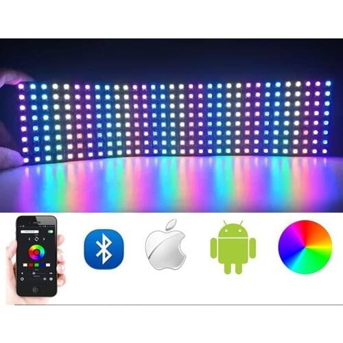 WS2812 Led Strip Digital Matrix Panel Screen SP110E Bluetooth Controller WS2812B Individually Addressable Module Light DC5V
