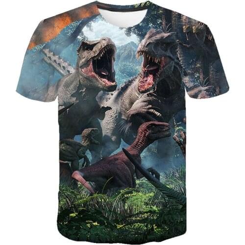 Funny Jurassic Park T-shirt mens and womens 3D printed T-shirt casual top Jurassic World T-shirt childrens round neck shirt