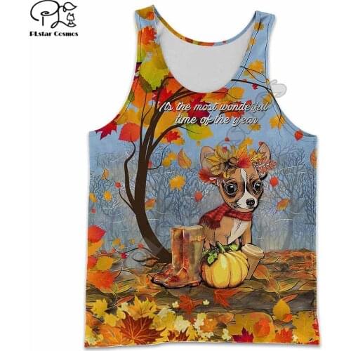 PLstar Cosmos Beautiful Dog Sleeveless Tank Top New Fashion Women Men Harajuku Casual 3D Print Animal Colorful Vest Style-3