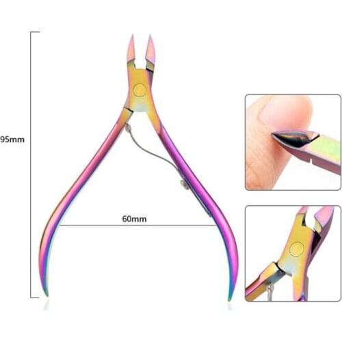 1PCS Nail Cuticle Scissors Stainless Steel Manicure Pedicure Tools Golden/Silver/Rainbow Dead Skin Scissor Nipper Clipper Tool