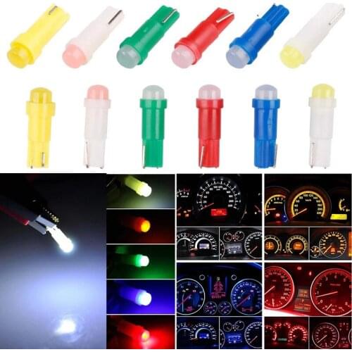 10Pc T5 COB 1LED Car Instrument Light Bulb 6000-6500K Car Interior Lights Dashboard Warming Indicator Wedge Auto Instrument Lamp