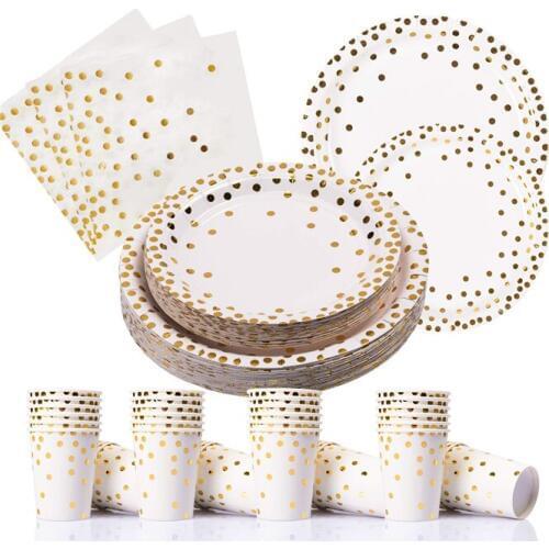 1250pcs Cutlery set Bronzing Party Birthdays Plates Cups Straws Napkin Activity Wedding Christmas Celebration Home Decoration