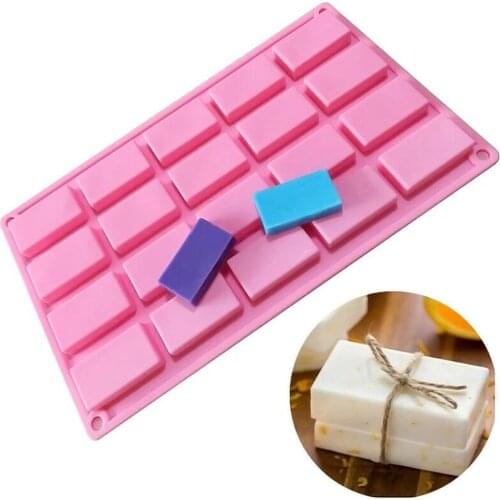 20 Holes Cake Fondant Chocolate Soap Mould Rectangle Silicone Mold Biscuit Cookie Baking Pan Kitchen Bakeware Accessories