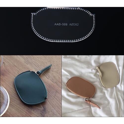 2019 New 13.5*8.5*1cm DIY leather craft Handmade fashion Simple bag coin purse sewing pattern Acrylic template