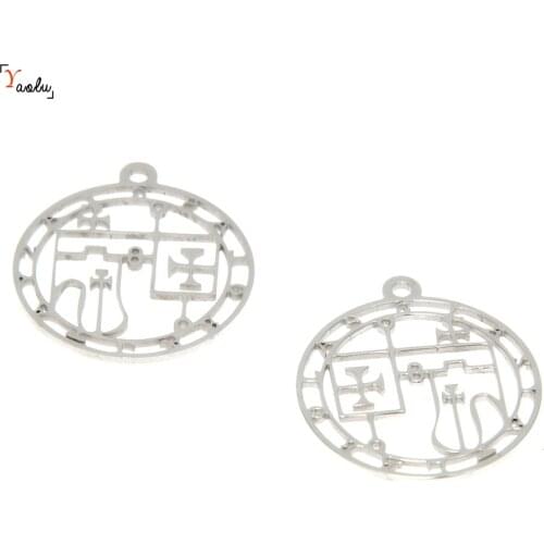 5pcs/lot Glasya-Labolas Symbol charm demon Goetic seal Lesser Key of Solomon Emblem Amulet Stainless steel pendant 25mm