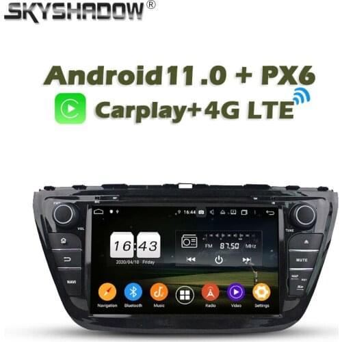 720P Carplay PX6 Car DVD Player DSP Android 10 4G+ 64G GPS RDS Auto Radio wifi Bluetooth 5.0 for Suzuki S-X4 S Cross 2014 - 2016