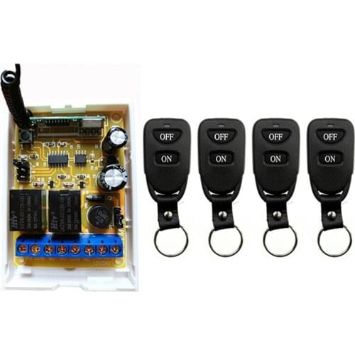 Wireless Remote Control Light Switch 10A Relay Output Radio DC12V DC24V 2CH 2 CH Receiver Module + Belt buckle Transmitter