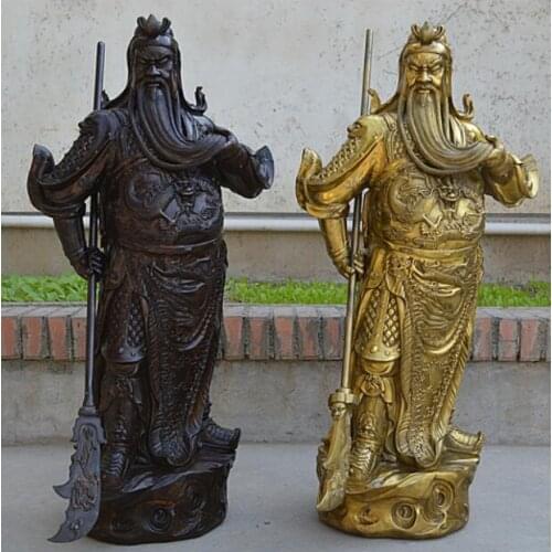 91cm Pure copper Guan Gong bronze statue / bronze statue craft ornaments