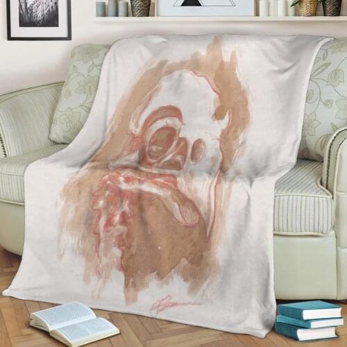 Bird skull sketch Flannel Throw Blanket 3D Printed Keep Warm Sofa Child Blanket Home Decor Textiles Dream Family Gift