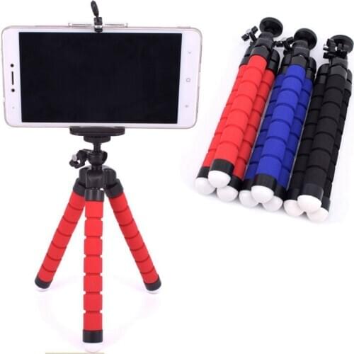 Sponge Flexible Octopus Mini Size Tripods Stand Bracket Holder For Mobile Phone with Phone Clip Bracket