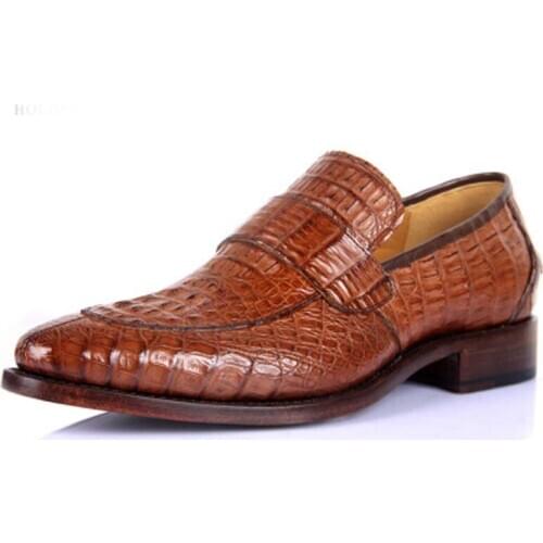 Hubu import crocodile shoes Manual customization Mens shoes male Casual shoes crocodile leather shoes men shoes