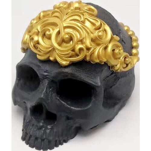 Beautiful headdress girl skull silicone mold diy candle plaster resin silicone mold Halloween decoration tools