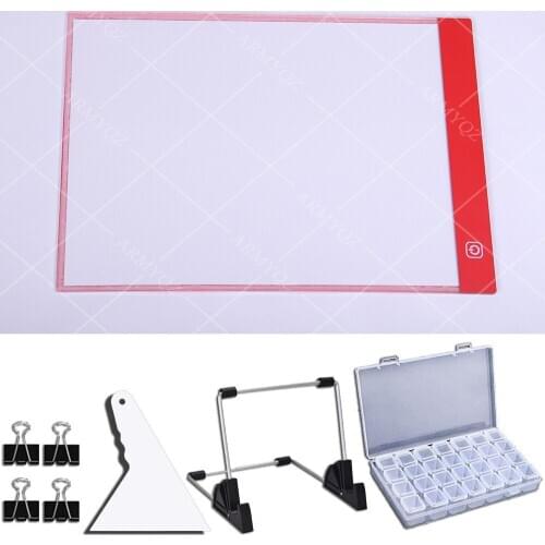 Red A4 LED Light Pad Artcraft Tracing Light Box Copy Board Digital Tablets square diamond Painting Drawing Tablet