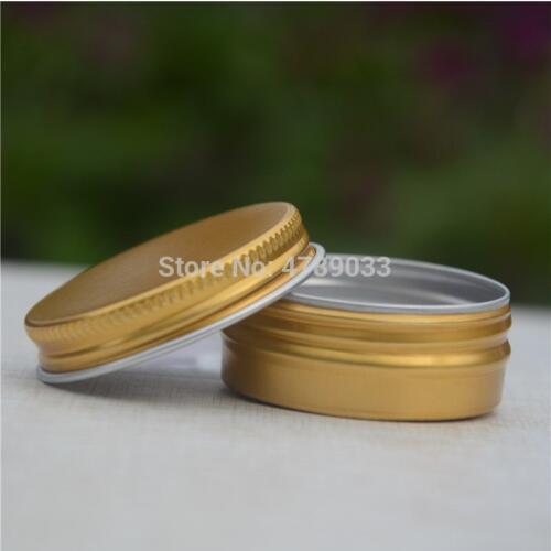 Gold Cream Jar Tin Cosmetic Lip Balm Containers 15g Nail Derocation Crafts Pot Refillable Bottle Screw Thread Empty Aluminum