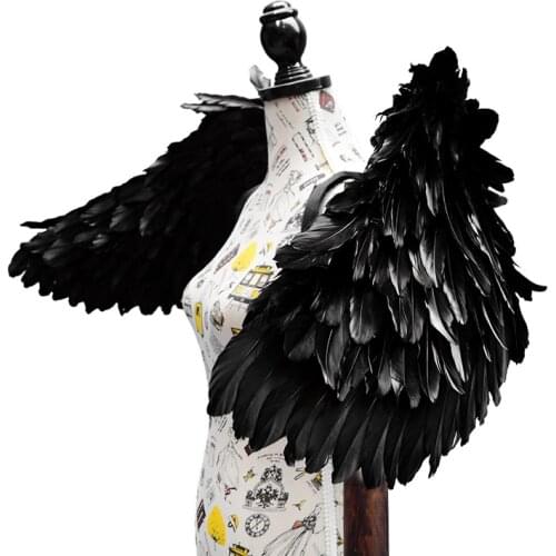 Black Feather Wings Free Bending Soft Wing Game Cartoon Style Angel Window Show Model Props TV Movie Costume Ailes D'anges